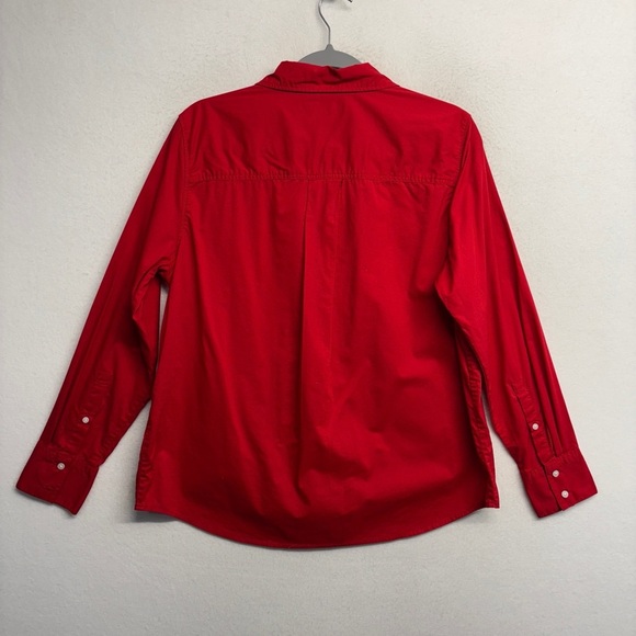 Banana Republic Button Down Shirt Red M Cotton? Collared Long Sleeve - Picture 2 of 6